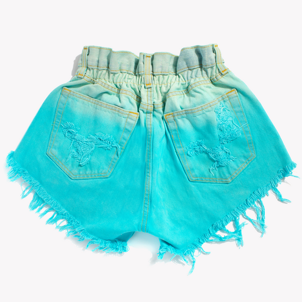 Boho Ombre Sky High Waisted Shorts