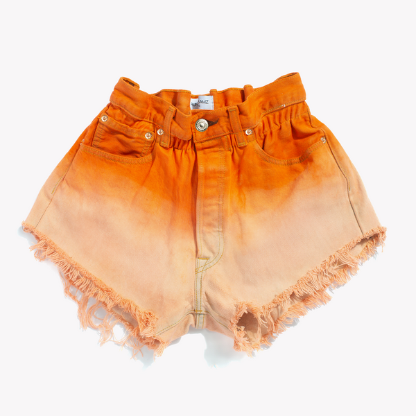 Boho Tangerine High Waisted Shorts