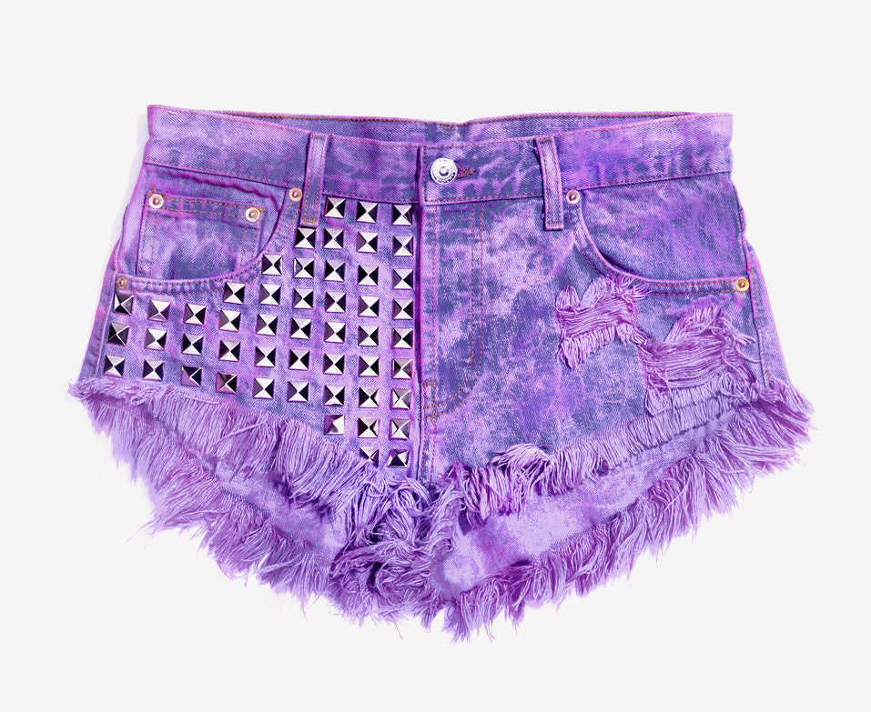Bel Air Purple Studded Vintage Shorts – RUNWAYDREAMZ