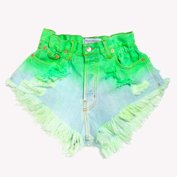 Boho Neon Tropics Vintage High Waisted Shorts